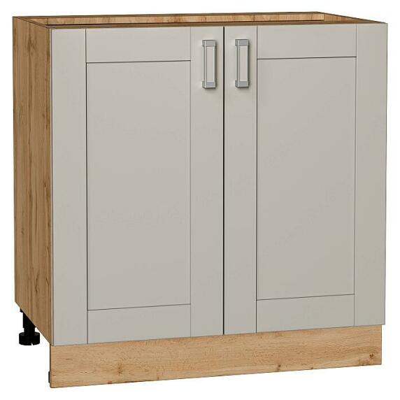 Шкаф нижний с 2-мя дверцами Лофт Grey Silk/Дуб Вотан 816*800*480