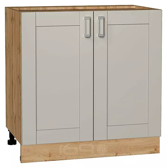 Шкаф нижний с 2-мя дверцами Лофт Grey Silk/Дуб Вотан 816*800*480