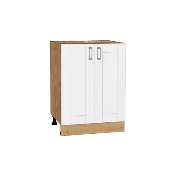 Шкаф нижний с 2-мя дверцами Лофт White Silk/Дуб Вотан 816*600*480
