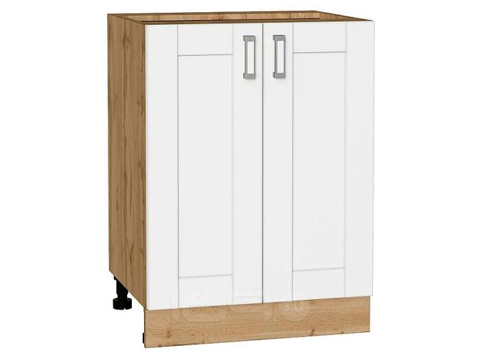 Шкаф нижний с 2-мя дверцами Лофт White Silk/Дуб Вотан 816*600*480