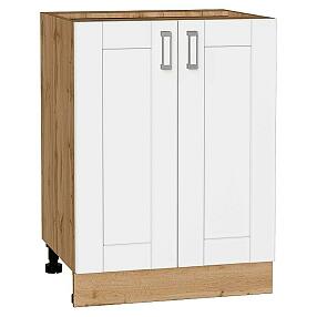 Шкаф нижний с 2-мя дверцами Лофт White Silk/Дуб Вотан 816*600*480