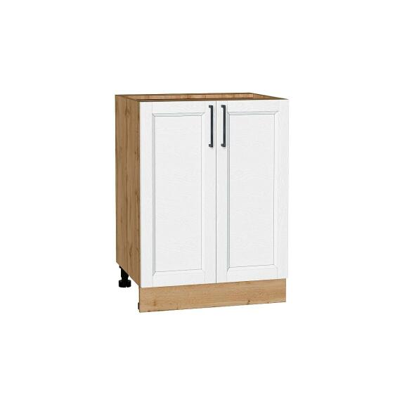 Шкаф нижний с 2-мя дверцами Сканди White Silkwood/Дуб Вотан 816*600*480