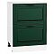 Шкаф нижний с 2-мя ящиками Дублин Special Green/Белый 816*600*478