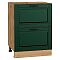 Шкаф нижний с 2-мя ящиками Дублин Special Green/Дуб Вотан 816*600*478