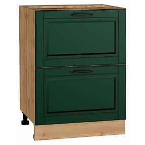Шкаф нижний с 2-мя ящиками Дублин Special Green/Дуб Вотан 816*600*478