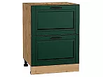 Шкаф нижний с 2-мя ящиками Дублин Special Green/Дуб Вотан 816*600*478