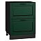 Шкаф нижний с 2-мя ящиками Дублин Special Green/Graphite 816*600*478