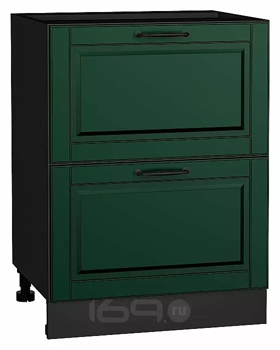 Шкаф нижний с 2-мя ящиками Дублин Special Green/Graphite 816*600*478