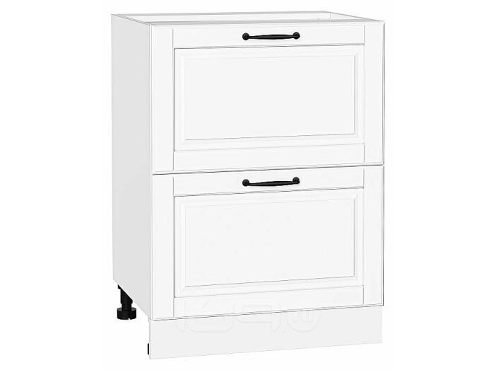 Шкаф нижний с 2-мя ящиками Дублин Special White/Белый 816*600*478