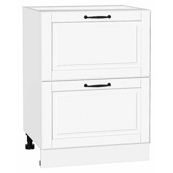 Шкаф нижний с 2-мя ящиками Дублин Special White/Белый 816*600*478