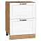Шкаф нижний с 2-мя ящиками Дублин Special White/Дуб Вотан 816*600*478