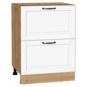 Шкаф нижний с 2-мя ящиками Дублин Special White/Дуб Вотан 816*600*478