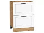 Шкаф нижний с 2-мя ящиками Дублин Special White/Дуб Вотан 816*600*478