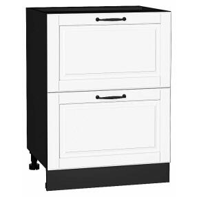 Шкаф нижний с 2-мя ящиками Дублин Special White/Graphite 816*600*478
