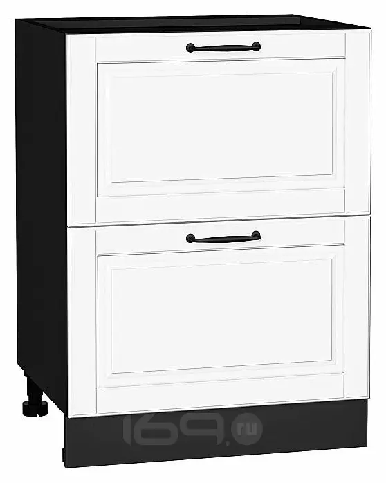 Шкаф нижний с 2-мя ящиками Дублин Special White/Graphite 816*600*478
