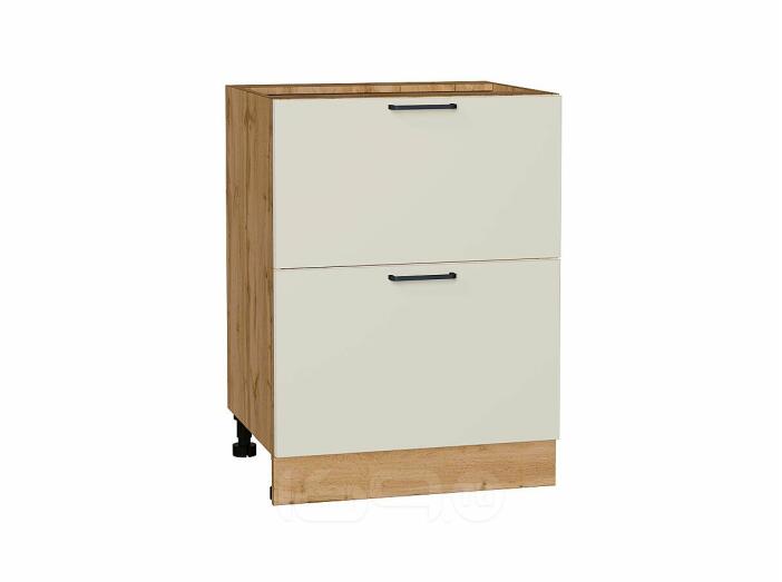 Шкаф нижний с 2-мя ящиками Флэт Cashmere In 2S/Дуб Вотан 816*600*478