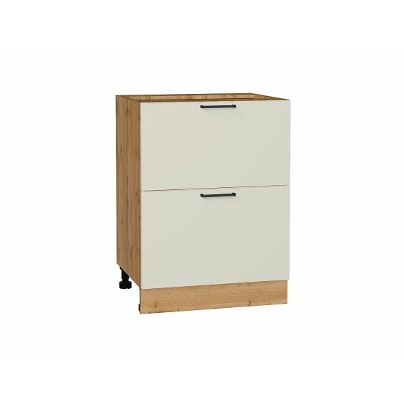 Шкаф нижний с 2-мя ящиками Флэт Cashmere In 2S/Дуб Вотан 816*600*478