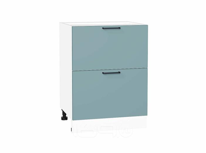 Шкаф нижний с 2-мя ящиками Флэт Grey-green In 2S/Белый 816*600*478