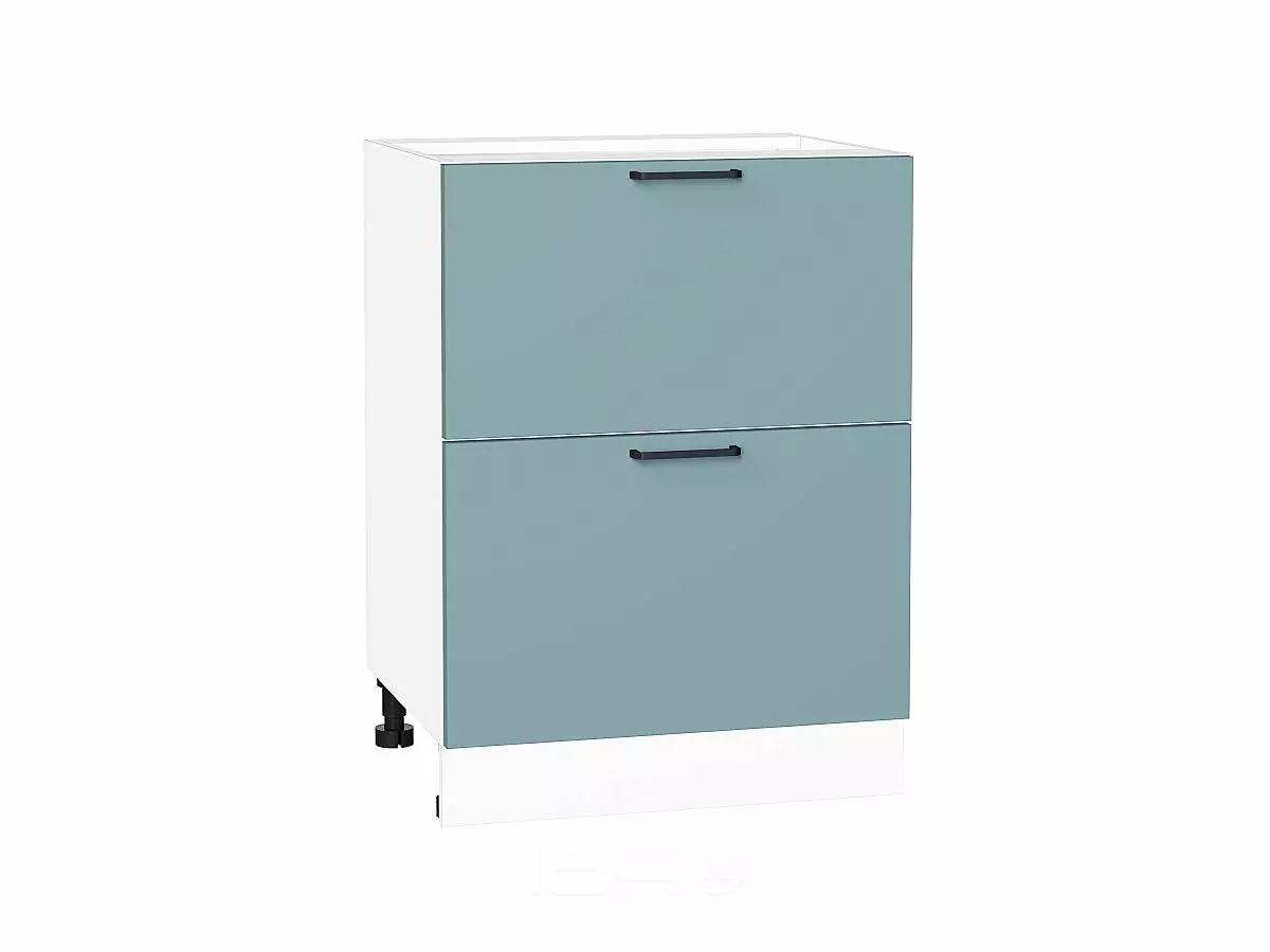 Шкаф нижний с 2-мя ящиками Флэт Grey-green In 2S/Белый 816*600*478