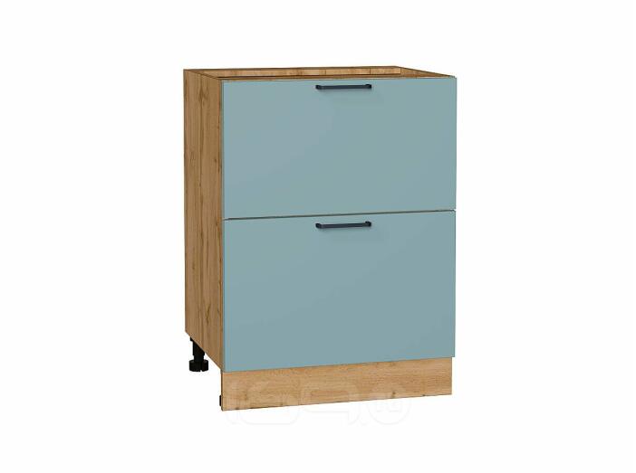 Шкаф нижний с 2-мя ящиками Флэт Grey-green In 2S/Дуб Вотан 816*600*478