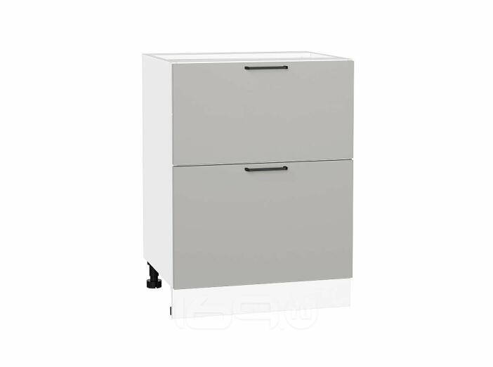 Шкаф нижний с 2-мя ящиками Флэт Light Grey In 2S/Белый 816*600*478