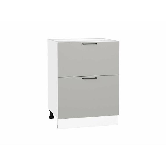 Шкаф нижний с 2-мя ящиками Флэт Light Grey In 2S/Белый 816*600*478