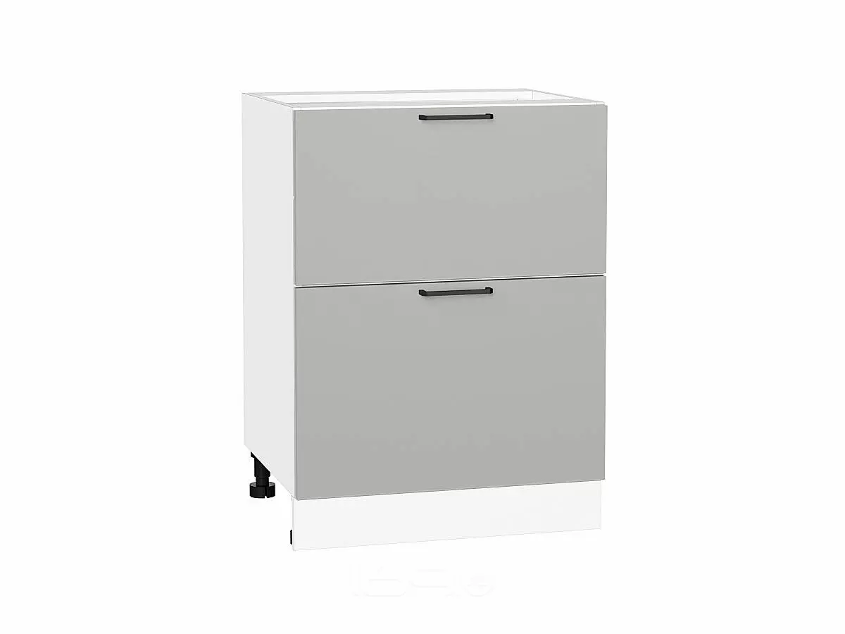 Шкаф нижний с 2-мя ящиками Флэт Light Grey In 2S/Белый 816*600*478