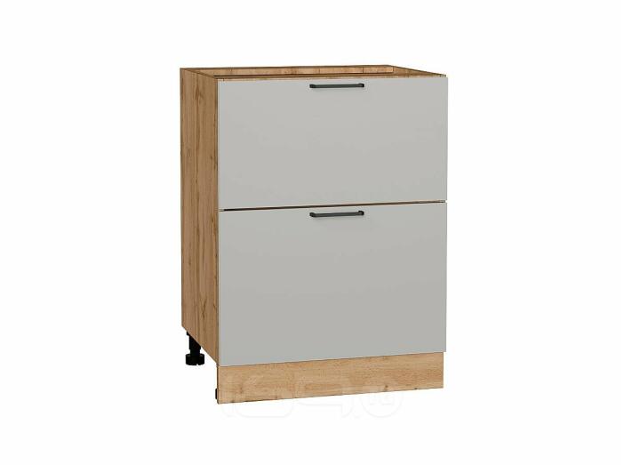 Шкаф нижний с 2-мя ящиками Флэт Light Grey In 2S/Дуб Вотан 816*600*478