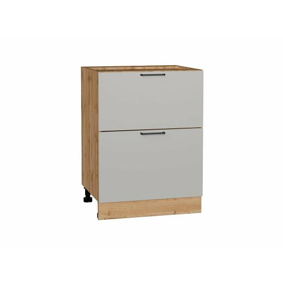 Шкаф нижний с 2-мя ящиками Флэт Light Grey In 2S/Дуб Вотан 816*600*478