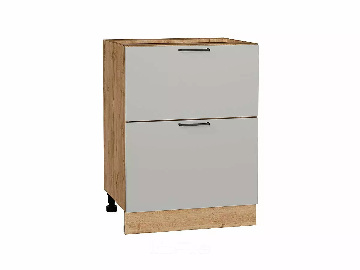 Шкаф нижний с 2-мя ящиками Флэт Light Grey In 2S/Дуб Вотан 816*600*478