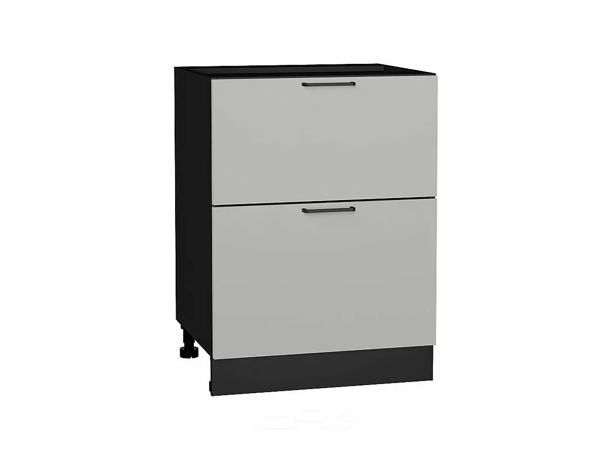 Шкаф нижний с 2-мя ящиками Флэт Light Grey In 2S/Graphite 816*600*478