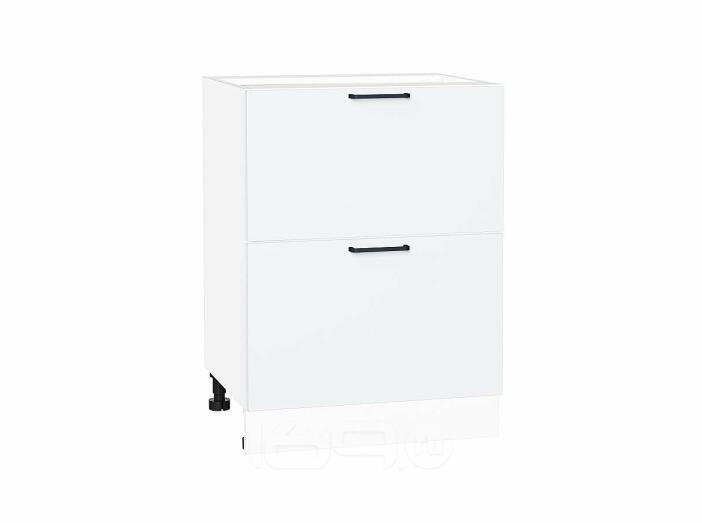 Шкаф нижний с 2-мя ящиками Флэт White In 2S/Белый 816*600*478