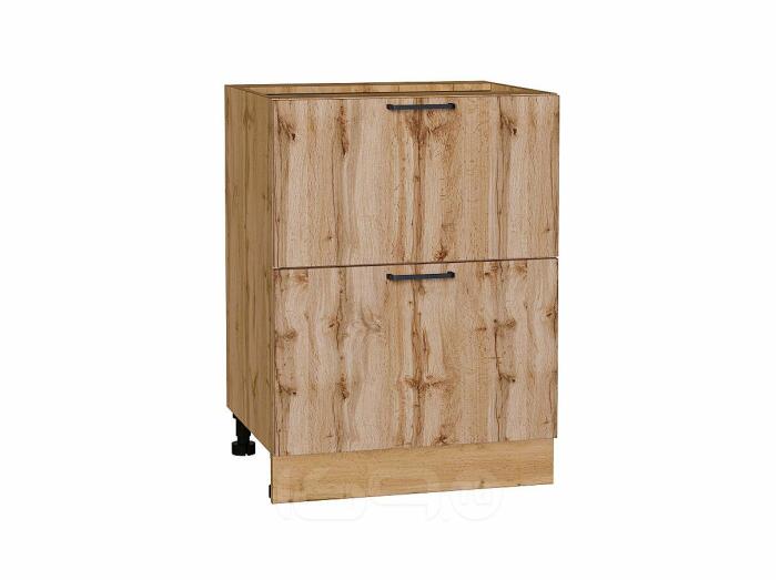 Шкаф нижний с 2-мя ящиками Флэт Wotan Oak 2S/Дуб Вотан 816*600*478