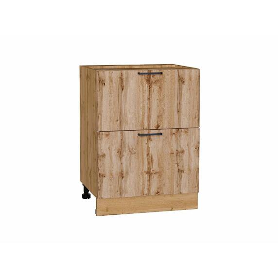 Шкаф нижний с 2-мя ящиками Флэт Wotan Oak 2S/Дуб Вотан 816*600*478