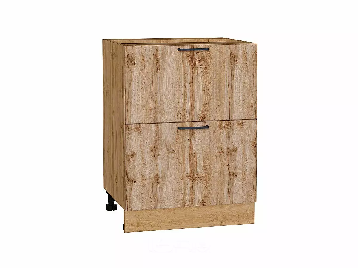 Шкаф нижний с 2-мя ящиками Флэт Wotan Oak 2S/Дуб Вотан 816*600*478