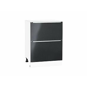 Шкаф нижний с 2-мя ящиками Фьюжн Anthracite/Белый 816*600*480
