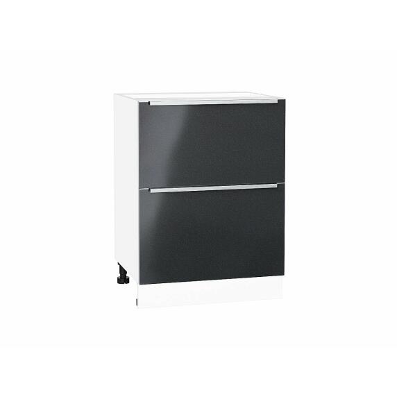 Шкаф нижний с 2-мя ящиками Фьюжн Anthracite/Белый 816*600*480