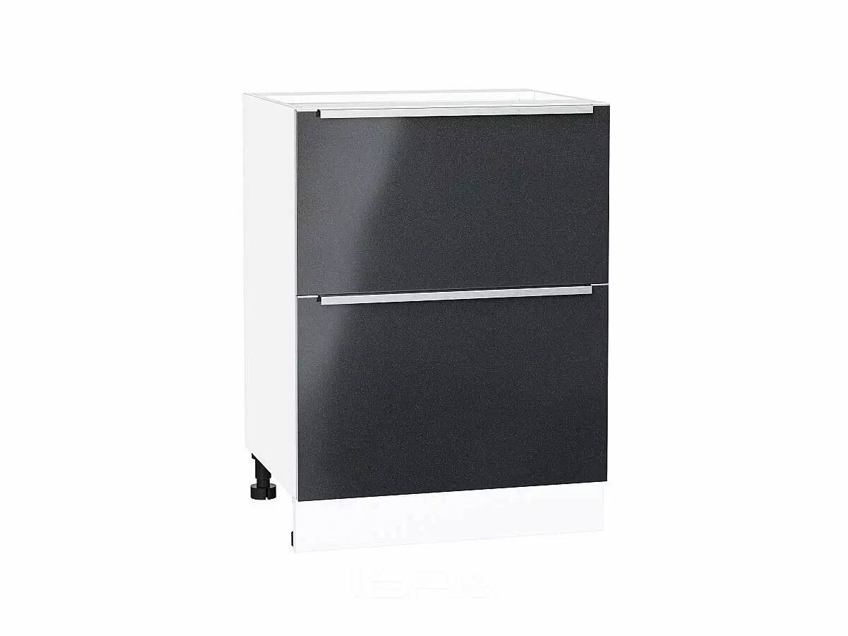 Шкаф нижний с 2-мя ящиками Фьюжн Anthracite/Белый 816*600*480