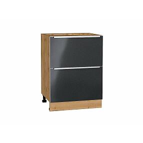 Шкаф нижний с 2-мя ящиками Фьюжн Anthracite/Дуб Вотан 816*600*480
