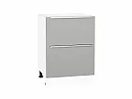 Шкаф нижний с 2-мя ящиками Фьюжн Silky Light Grey/Белый 816*600*480