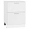 Шкаф нижний с 2-мя ящиками Квадро Белый/Белый 816*600*481