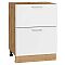 Шкаф нижний с 2-мя ящиками Квадро Белый/Дуб Вотан 816*600*481