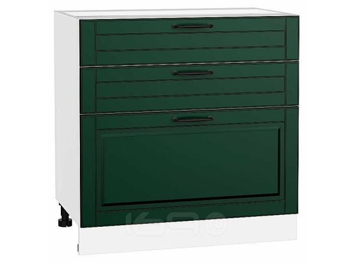 Шкаф нижний с 3-мя ящиками Дублин Special Green/Белый 816*800*478