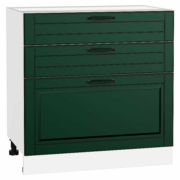 Шкаф нижний с 3-мя ящиками Дублин Special Green/Белый 816*800*478