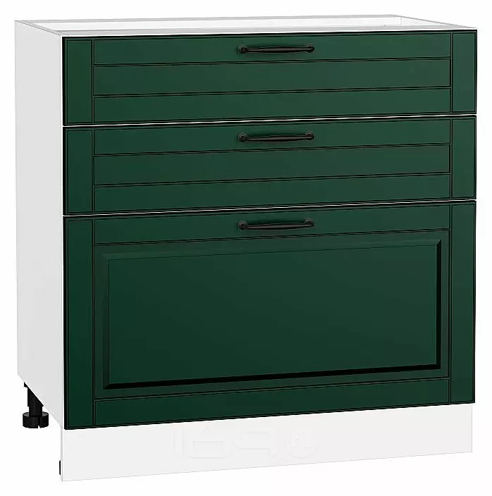 Шкаф нижний с 3-мя ящиками Дублин Special Green/Белый 816*800*478