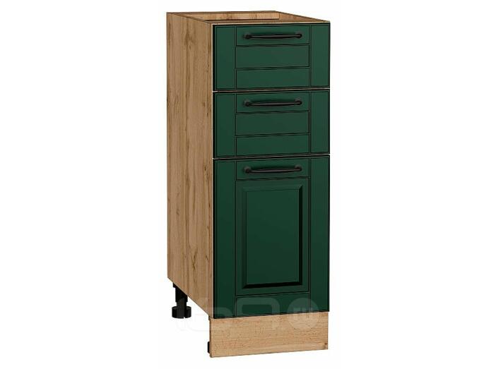 Шкаф нижний с 3-мя ящиками Дублин Special Green/Дуб Вотан 816*300*478