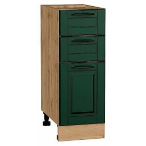 Шкаф нижний с 3-мя ящиками Дублин Special Green/Дуб Вотан 816*300*478