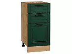 Шкаф нижний с 3-мя ящиками Дублин Special Green/Дуб Вотан 816*400*478
