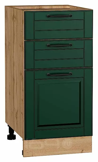 Шкаф нижний с 3-мя ящиками Дублин Special Green/Дуб Вотан 816*400*478