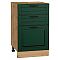 Шкаф нижний с 3-мя ящиками Дублин Special Green/Дуб Вотан 816*500*478